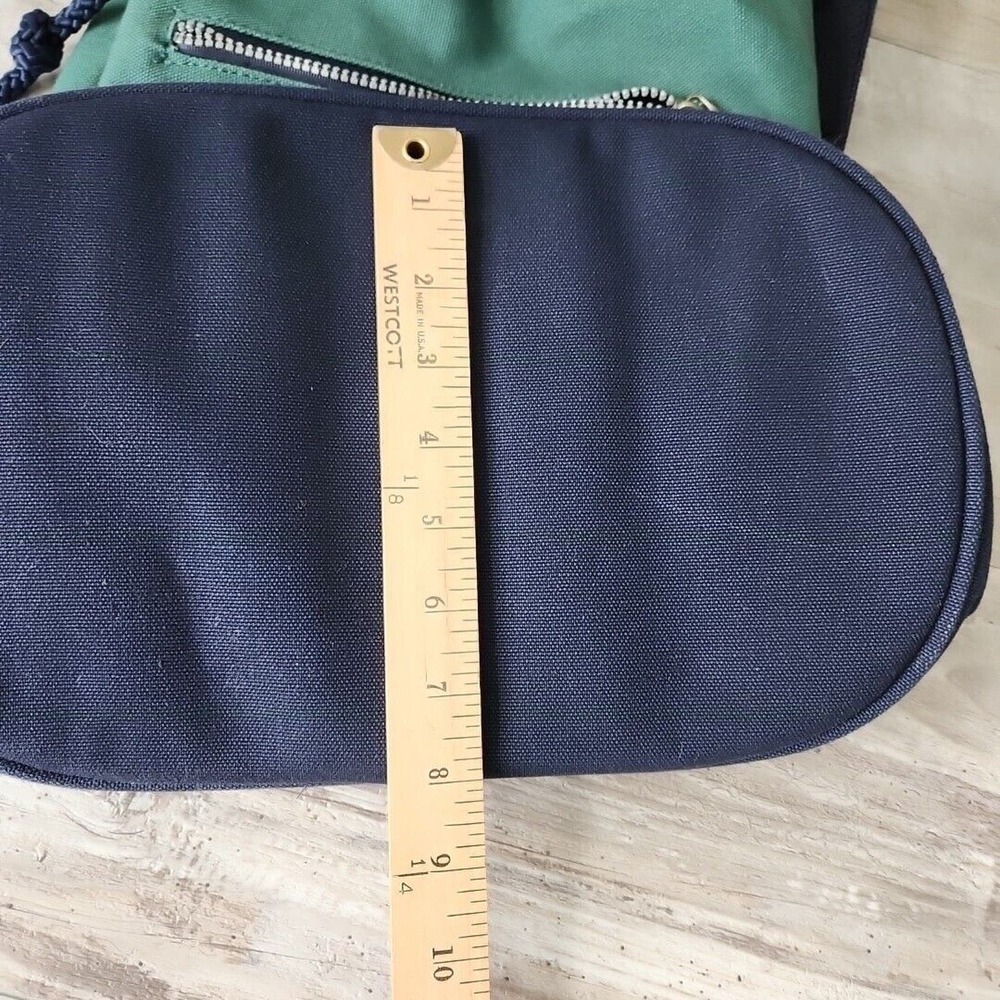 Vintage NAUTICA Green Blue Heavy Canvas Draw Pull String Sailor Seaman Sling Bag - Picture 12 of 13